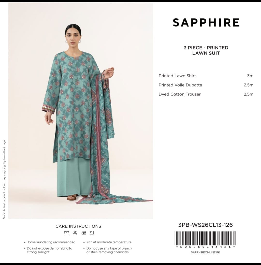 SAPPHIRE 3PB-WS26CL13-126 Unstitched Collection - image 1 of 1